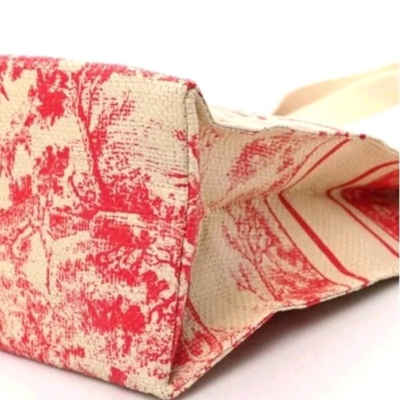 New Christian Dior Exclusive ‘Dioriviera’ Pink & Beige Large Straw Tote Bag - Picture 5 of 7